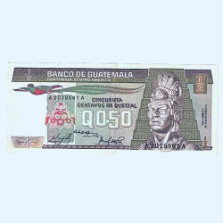 Banknote Guatemala 1/2 Quetzal 1983 1983-01-06 KM:65 AU(55-58) –  Numiscorner.com